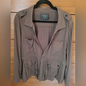 Sanctuary Linen Jacket Brown Size Large